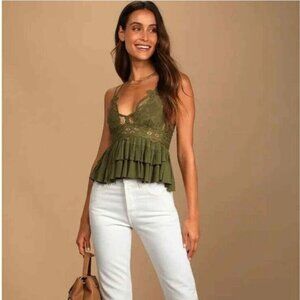 Free People’s Intimately Free People Adella Olive Sparrow Cami Summer Sexy